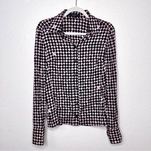 Gucci silk shirt pink polka dots